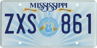 MS license plate ZXS861