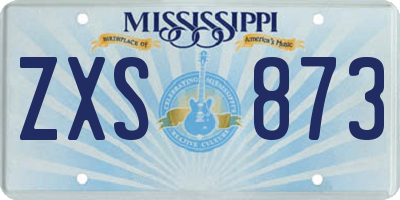MS license plate ZXS873