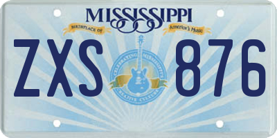 MS license plate ZXS876
