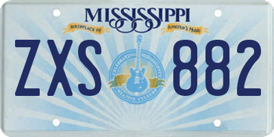 MS license plate ZXS882
