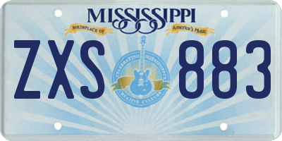 MS license plate ZXS883