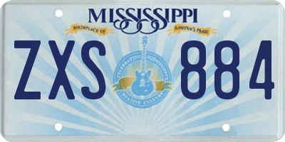 MS license plate ZXS884
