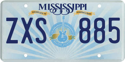MS license plate ZXS885