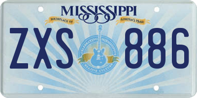 MS license plate ZXS886