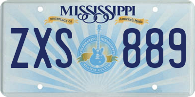 MS license plate ZXS889