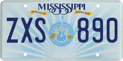 MS license plate ZXS890