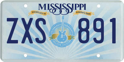 MS license plate ZXS891