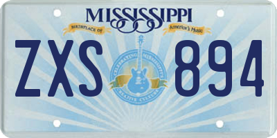 MS license plate ZXS894