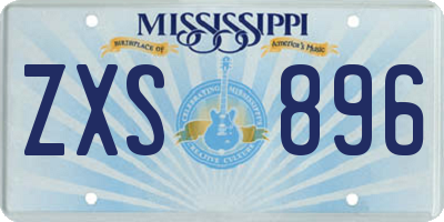 MS license plate ZXS896