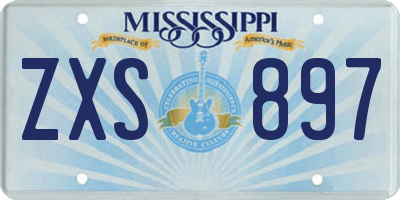MS license plate ZXS897