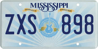 MS license plate ZXS898