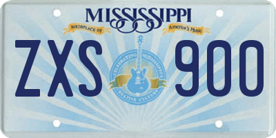 MS license plate ZXS900