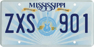 MS license plate ZXS901