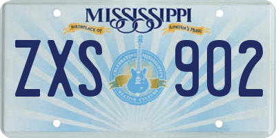MS license plate ZXS902