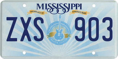 MS license plate ZXS903