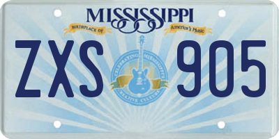 MS license plate ZXS905