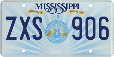 MS license plate ZXS906