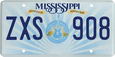 MS license plate ZXS908