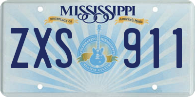 MS license plate ZXS911