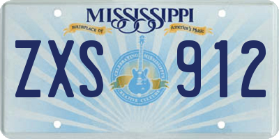 MS license plate ZXS912