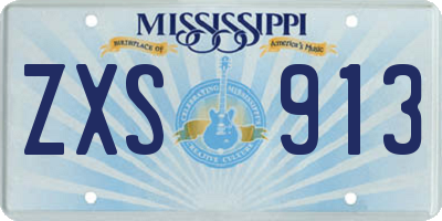 MS license plate ZXS913