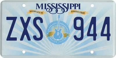 MS license plate ZXS944