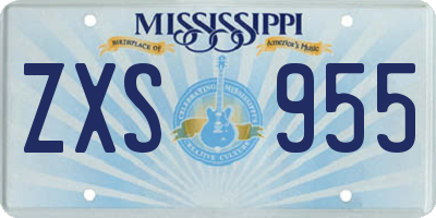 MS license plate ZXS955