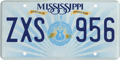MS license plate ZXS956