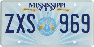 MS license plate ZXS969