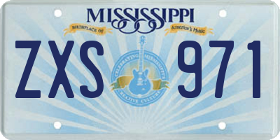 MS license plate ZXS971