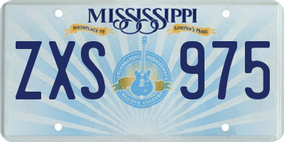MS license plate ZXS975