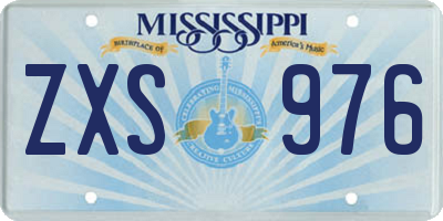 MS license plate ZXS976