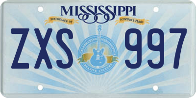 MS license plate ZXS997