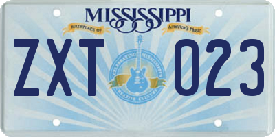 MS license plate ZXT023