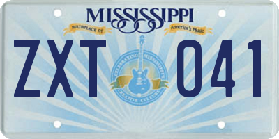 MS license plate ZXT041