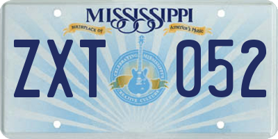 MS license plate ZXT052