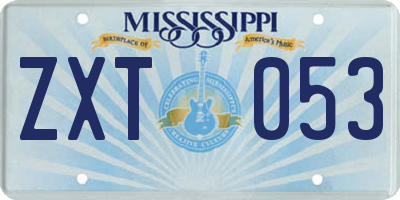 MS license plate ZXT053
