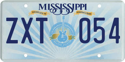 MS license plate ZXT054