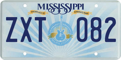 MS license plate ZXT082
