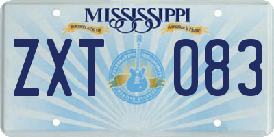MS license plate ZXT083