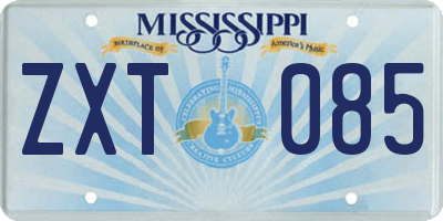 MS license plate ZXT085