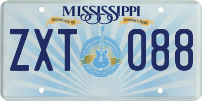 MS license plate ZXT088