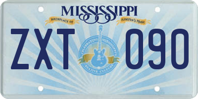 MS license plate ZXT090