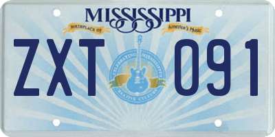 MS license plate ZXT091