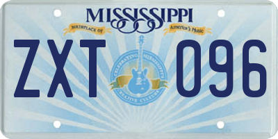 MS license plate ZXT096