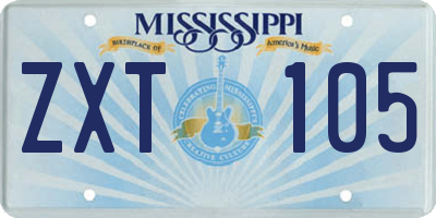 MS license plate ZXT105