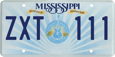 MS license plate ZXT111