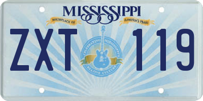 MS license plate ZXT119