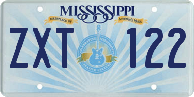 MS license plate ZXT122
