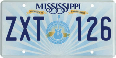 MS license plate ZXT126